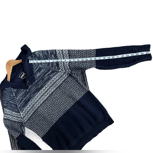 Anapo Womens Navy Blue Wool Blend‎ Knit Hoodie Long Sleeve Sweater Size M - Picture 9 of 11